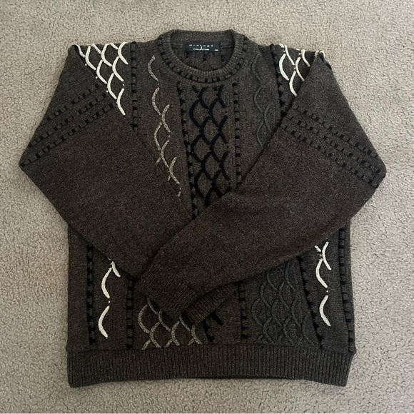 Vintage Protege Collection Men’s M 3D Coogi-Style Multi-Colored Grandpa Sweater - Picture 1 of 6